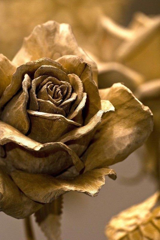 Roses made of wood (5 photos)