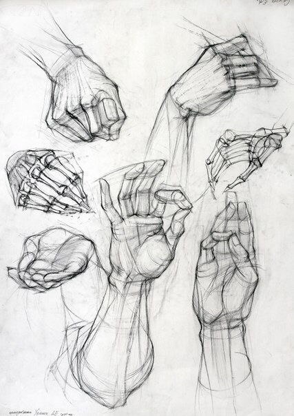 Learning to draw people. Hands (1659 works)