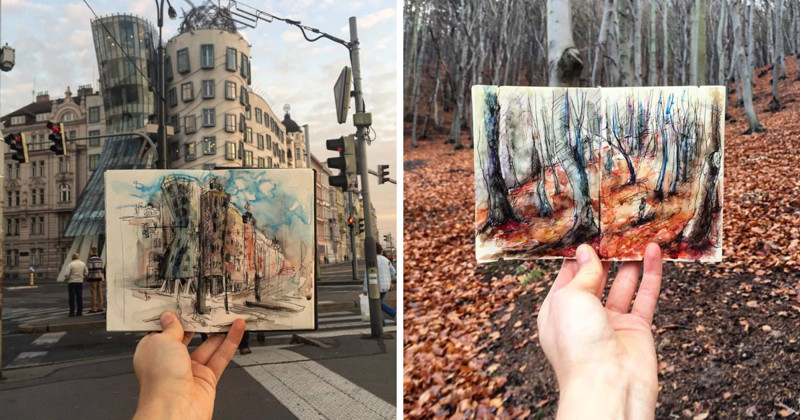 Необычный проект: студентка ежедневно делает по одной зарисовке Праги (25 фото)