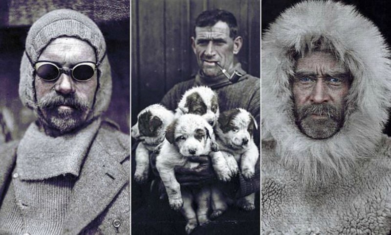 Колоризованные фото известных полярных исследователей 19-20 веков (12 фото)