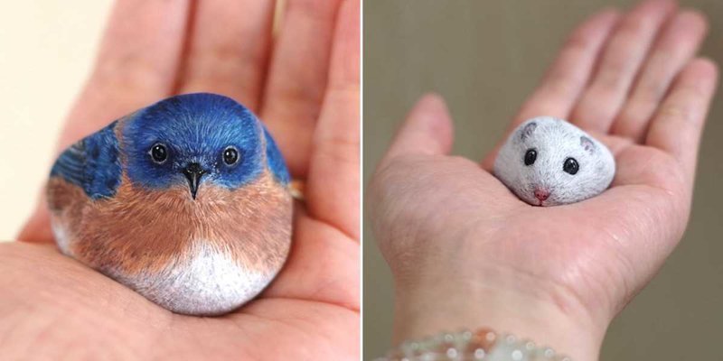 Это просто волшебство: Японка превращает камни в очаровательных животных (27 фото)