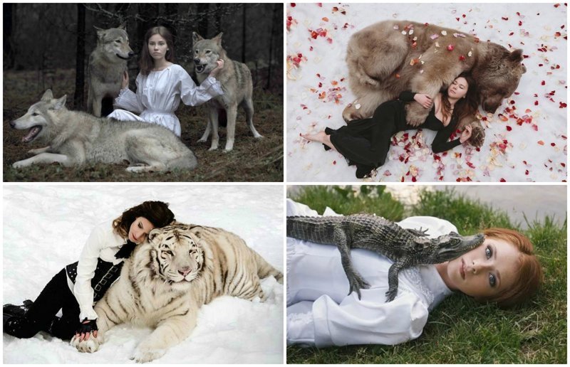 Сказочные портреты девушек с дикими животными в объективе Ольги Баранцевой (18 фото)