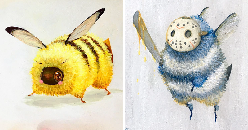 От Дэдпчела до Люка Пчелуокера: художница показала очаровательных героев пчелиной вселенной (21 фото)