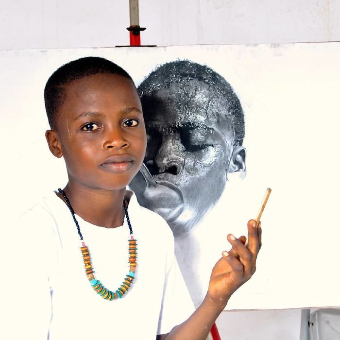 11-летний пацаненок удивляет мир своими гиперреалистичными картинами (17 фото)