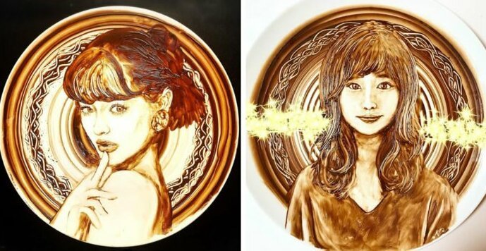 Вкусное искусство: талантливая художница рисует растопленным шоколадом (17 фото)
