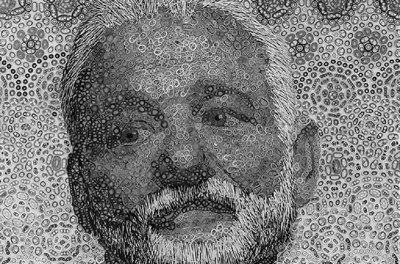 Художник создал портрет Билла Мюррея из винила (4 фото + 1 видео)