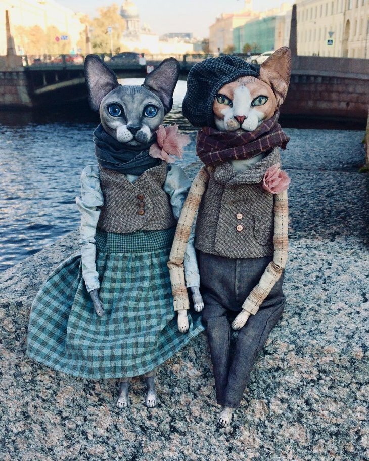 Реалистичные куклы-кошки от петербургской художницы Елены Алехиной! (21 фото)