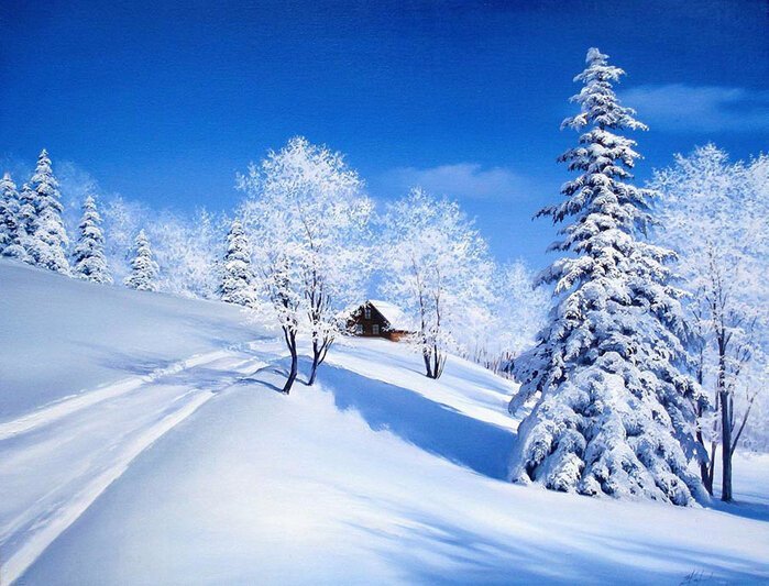 Евгений Карлович и его чарующие зимние пейзажи (19 фото)