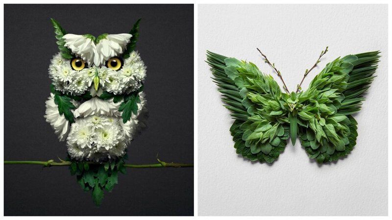 Цветочный зверинец: художник создает скульптуры животных из растений (31 фото)