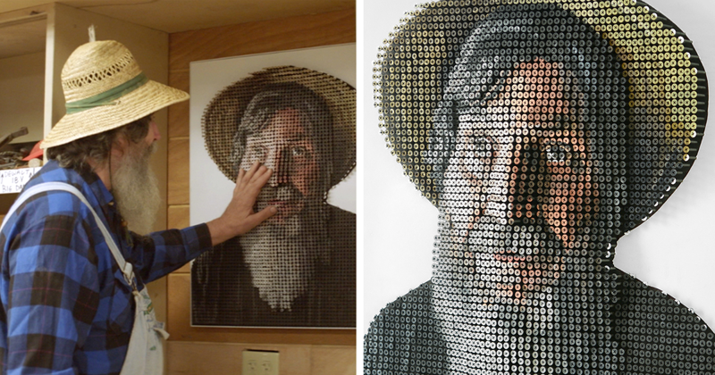 3D-портрет из шурупов, который теперь может "увидеть" слепой художник (13 фото)