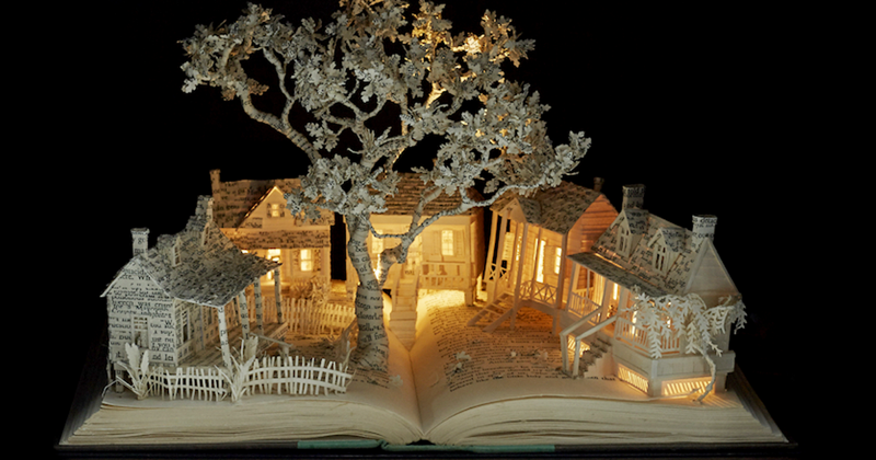 Художник превращает старые книги в сказочные царства (46 фото)