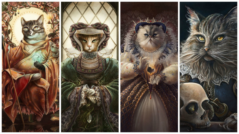 Изумительные портреты котов в исторических и сценических костюмах (12 фото)