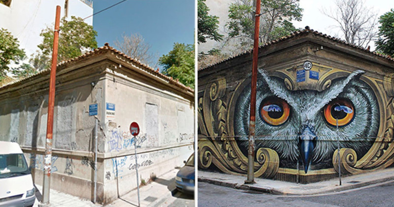 12 примеров невероятного преображения улиц с помощью граффити (13 фото)