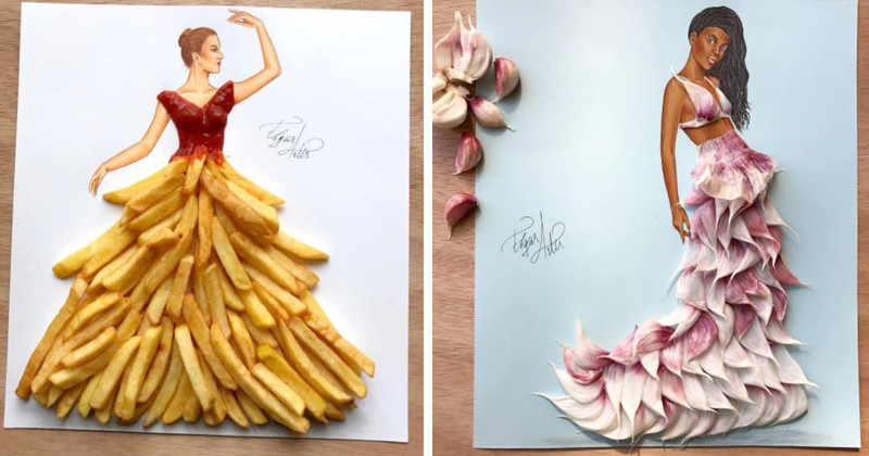 Этот художник публикует в Instagram модные наряды из продуктов (21 фото)