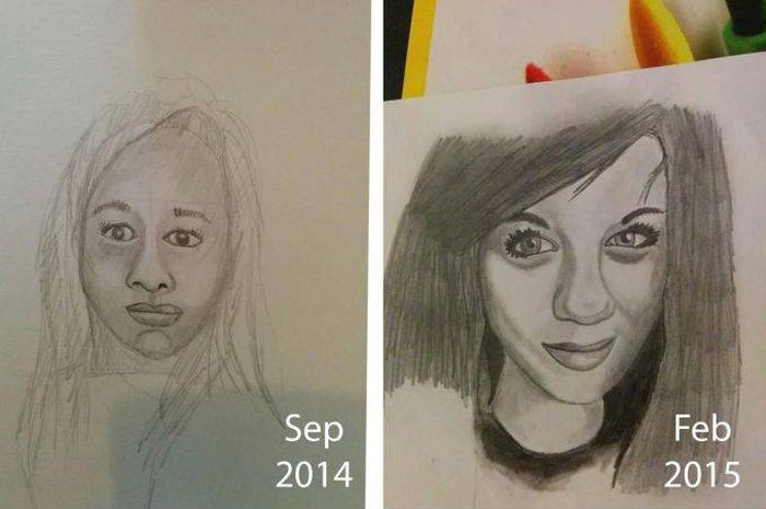 Прогресс художника в течение трех лет (6 фото)