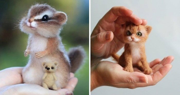 70 cute creatures made from felt wool from a Russian artist (70 photos)