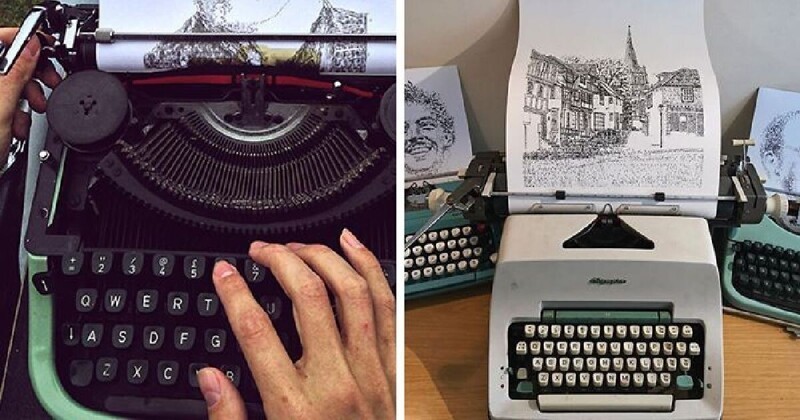 35 рисунков, сделанных с помощью пишущей машинки (36 фото)