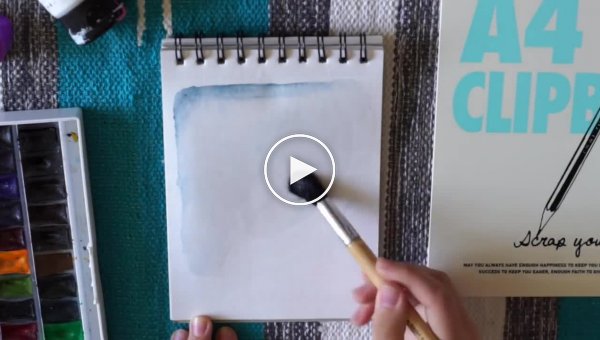 Watercolor. How to draw a starry sky